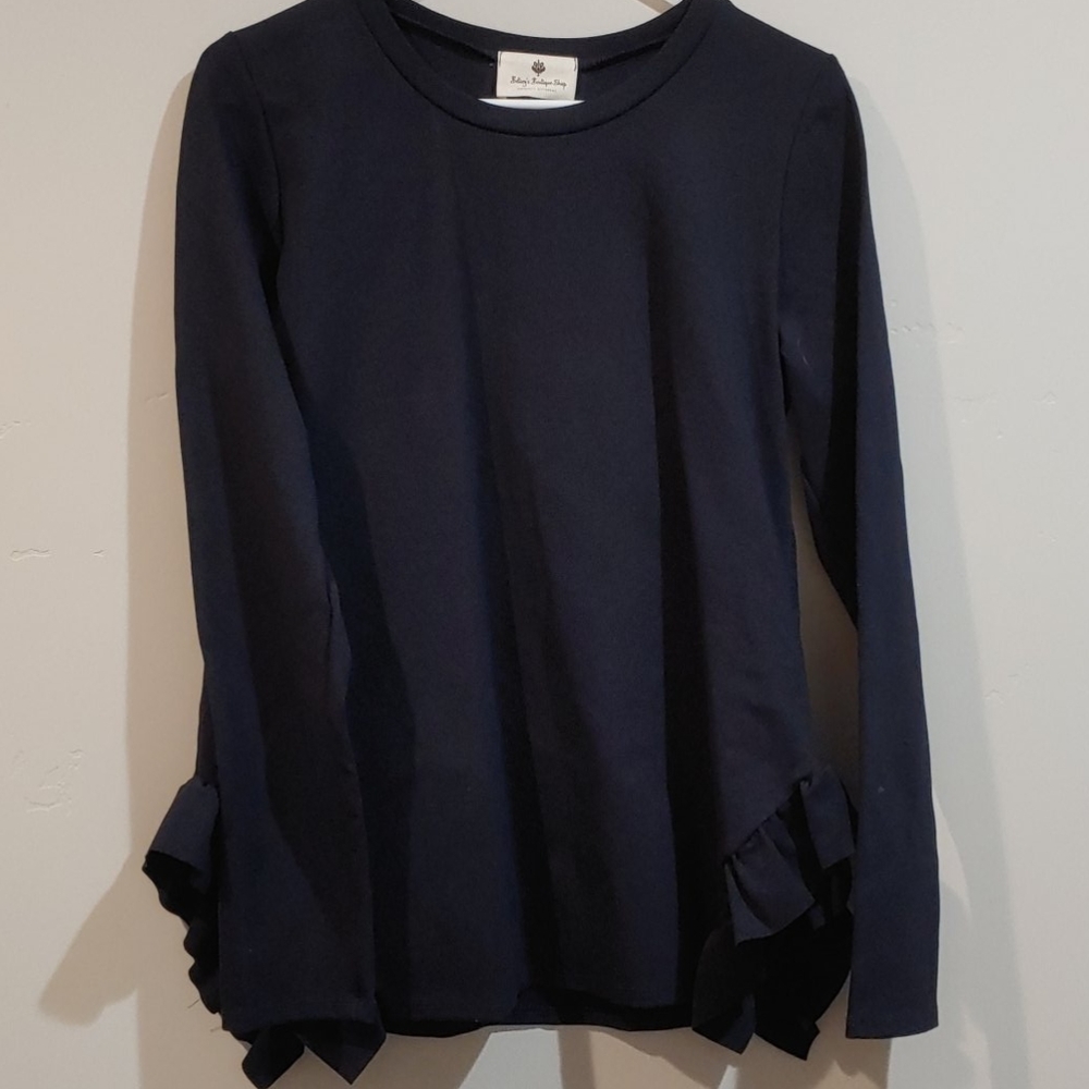 Black long sleeve Ruffle